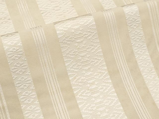 平和屋着物*夏物 本場筑前博多織 八寸名古屋帯 献雅 紗献上 肌色 西村織物謹製 博多金ラベル 証紙付き 正絹 逸品 CABJ5995tx