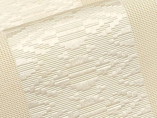 平和屋着物*夏物 本場筑前博多織 八寸名古屋帯 献雅 紗献上 肌色 西村織物謹製 博多金ラベル 証紙付き 正絹 逸品 CABJ5995tx
