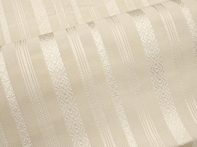 平和屋着物*夏物 本場筑前博多織 八寸名古屋帯 紗献上 練色 正絹 逸品 CABJ5999tx