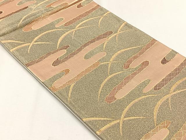 平和屋着物◎六通柄袋帯 エ霞吉祥文 金糸 正絹 逸品 CABJ6002yk