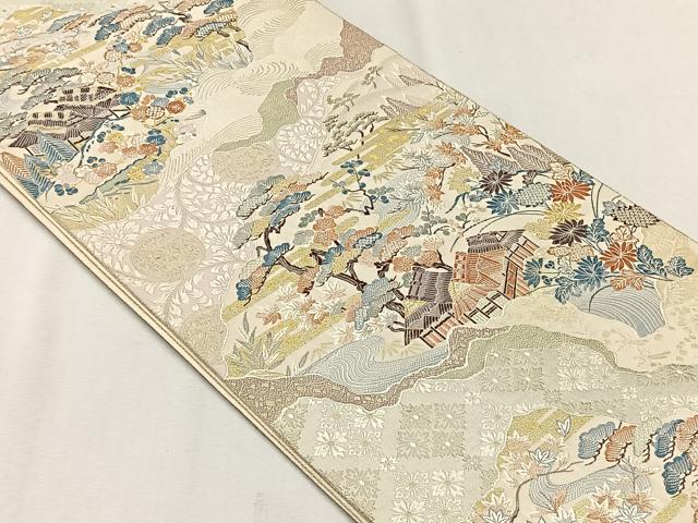 平和屋着物◎六通柄袋帯 小袖文様 金糸 正絹 逸品 CABJ6008yk