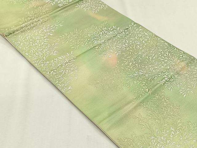 平和屋着物◎六通柄袋帯 枝葉文 金銀糸 正絹 逸品 CABJ6012yk