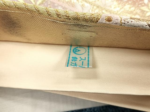 平和屋着物◎六通柄袋帯 唐織 檜扇舞花文 金糸 鈴乃屋扱い 正絹 逸品 CABJ6014yk