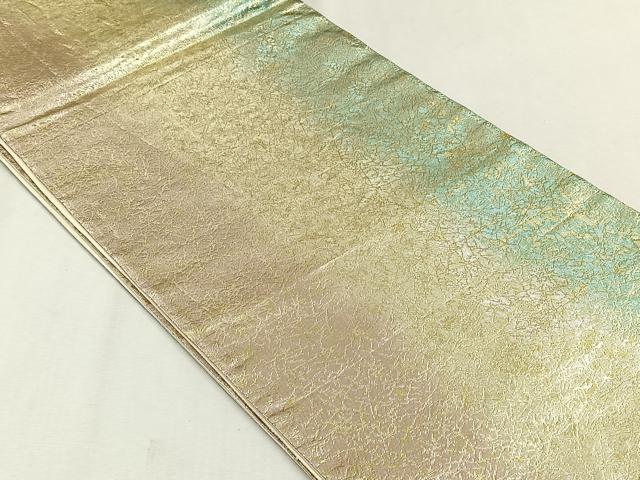 平和屋着物◎全通柄袋帯 螺鈿 霞文 ワンポイント 枝花文 金糸 正絹 逸品 CABJ6034yk
