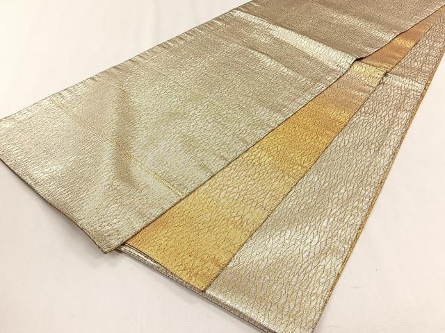 平和屋着物◎両面 全通柄袋帯 霞文 金糸 正絹 逸品 CABJ6052yk