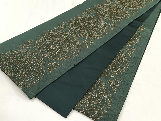 平和屋着物◎六通柄袋帯 七宝花文 正絹 逸品 未使用 CABJ6057yk