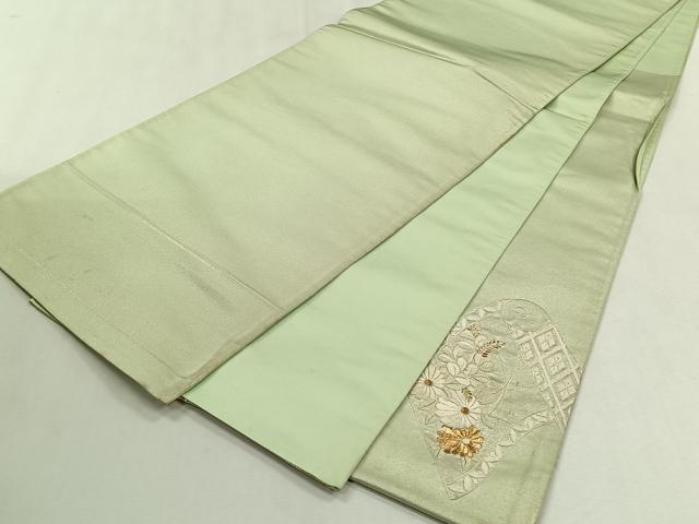 平和屋着物◎太鼓柄袋帯 総刺繍 蒔絵菊文 金糸 正絹 逸品 CABJ6075yk