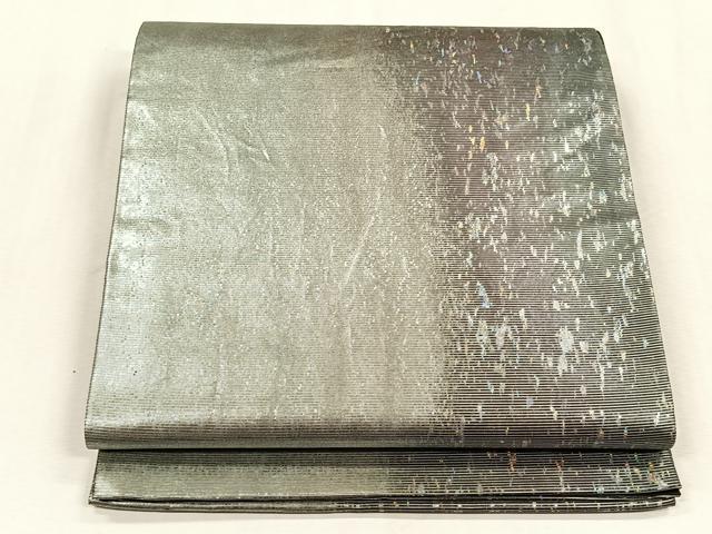 平和屋着物◎六通柄袋帯 霞文 銀糸 正絹 逸品 CABJ6103yk