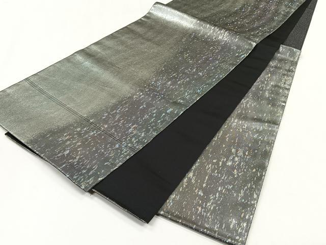 平和屋着物◎六通柄袋帯 霞文 銀糸 正絹 逸品 CABJ6103yk