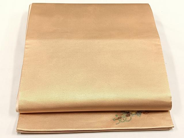 平和屋着物◎六通柄袋帯 霞文 ワンポイント 螺鈿 花筏文 金糸 正絹 逸品 未使用 CABJ6127yk