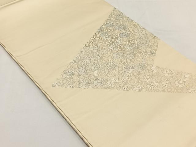 平和屋着物◎太鼓柄袋帯 総刺繍 菊尽くし 正絹 逸品 CABJ6128yk