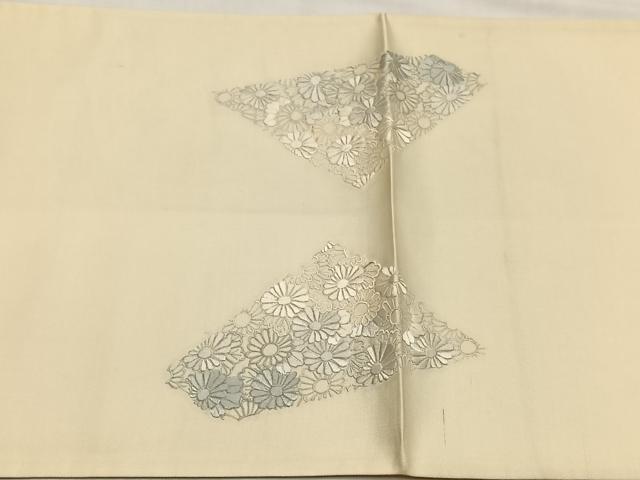 平和屋着物◎太鼓柄袋帯 総刺繍 菊尽くし 正絹 逸品 CABJ6128yk