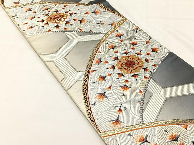 平和屋着物◎六通柄袋帯 唐織 舞花文 金銀糸 正絹 逸品 CABJ6140yk