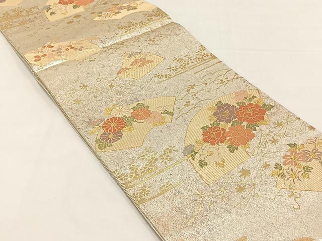 平和屋着物◎九百佐賀錦 六通柄袋帯 花選四季寿 金糸 引箔 正絹 逸品 未使用 CABJ6150yk