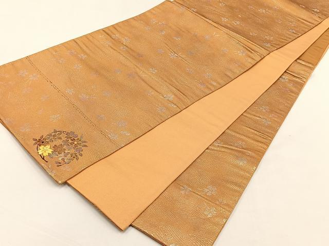 平和屋着物◎六通柄袋帯 螺鈿 ワンポイント 舞桜文 金糸 正絹 逸品 CABJ6163yk