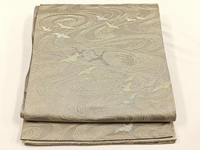 平和屋着物◎六通柄 京袋帯 飛鶴文 金銀糸 正絹 逸品 CABJ6165yk