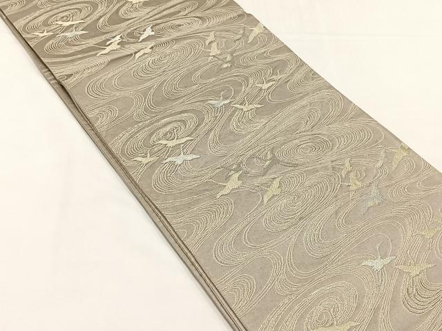 平和屋着物◎六通柄 京袋帯 飛鶴文 金銀糸 正絹 逸品 CABJ6165yk