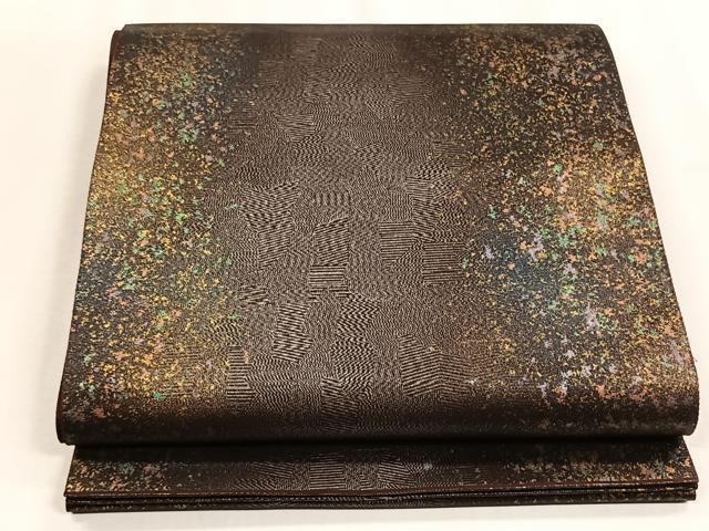 平和屋着物◎六通柄袋帯 霞文 金糸 正絹 逸品 CABJ6185yk
