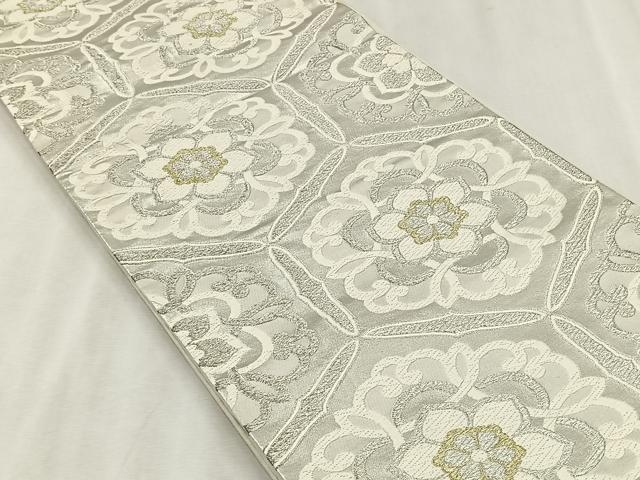 平和屋着物◎六通柄袋帯 亀甲花文 金銀糸 正絹 逸品 CABJ6201yk