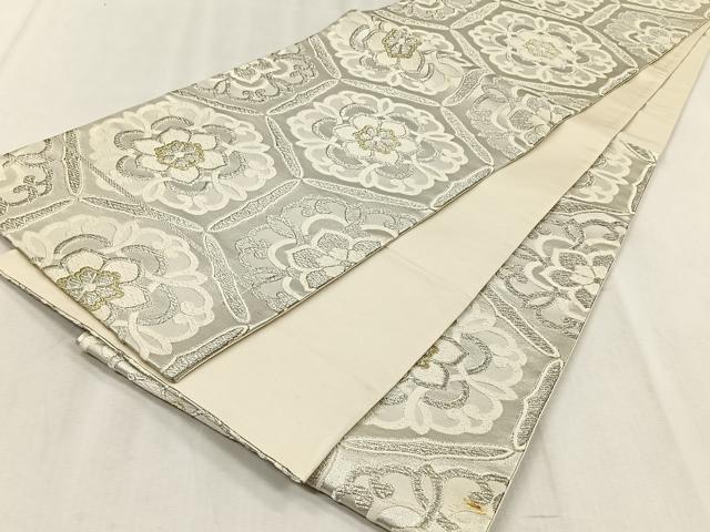 平和屋着物◎六通柄袋帯 亀甲花文 金銀糸 正絹 逸品 CABJ6201yk