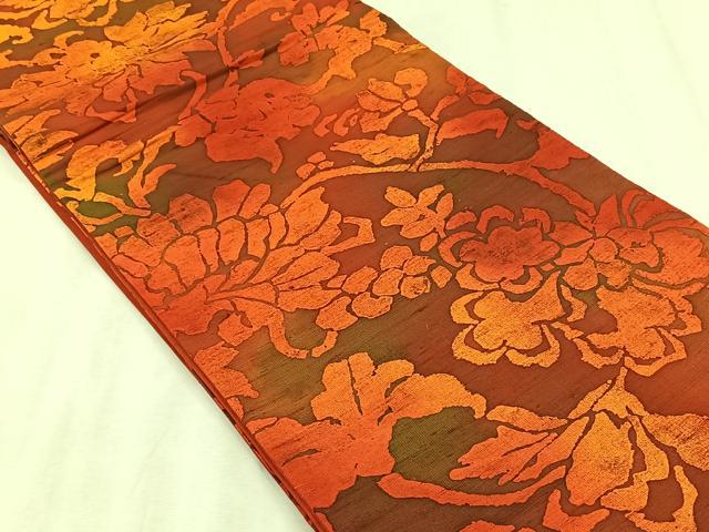 平和屋着物◎全通柄袋帯 ろうけつ染 枝花文 正絹 逸品 CABJ6214yk