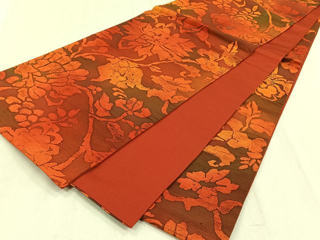 平和屋着物◎全通柄袋帯 ろうけつ染 枝花文 正絹 逸品 CABJ6214yk