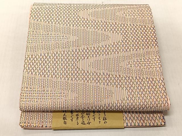 平和屋着物◎西陣 全通柄袋帯 流水文 銀糸 証紙付き 正絹 逸品 未使用 CABJ6227yk