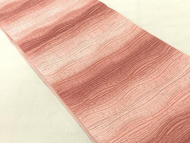 平和屋着物◎六通柄袋帯 ふくれ織 霞文 正絹 逸品 未使用 CABJ6229yk