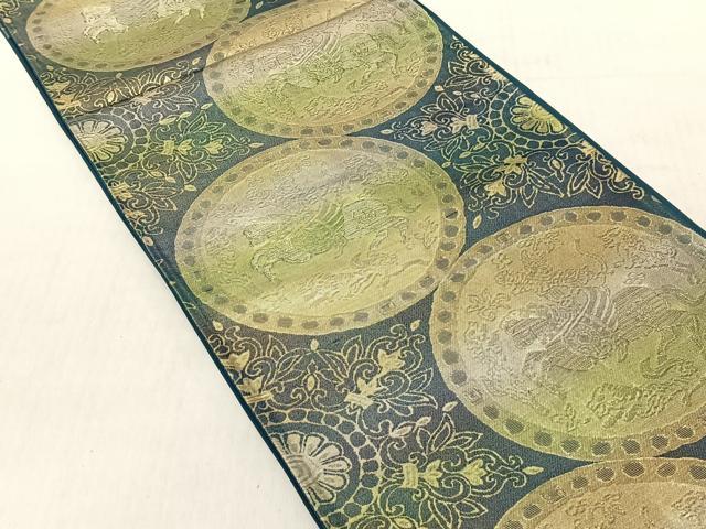 平和屋着物◎六通柄袋帯 狩猟文 金糸 正絹 逸品 CABJ6240yk
