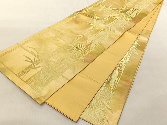 平和屋着物◎六通柄袋帯 笹竹文 金糸 正絹 逸品 CABJ6249yk