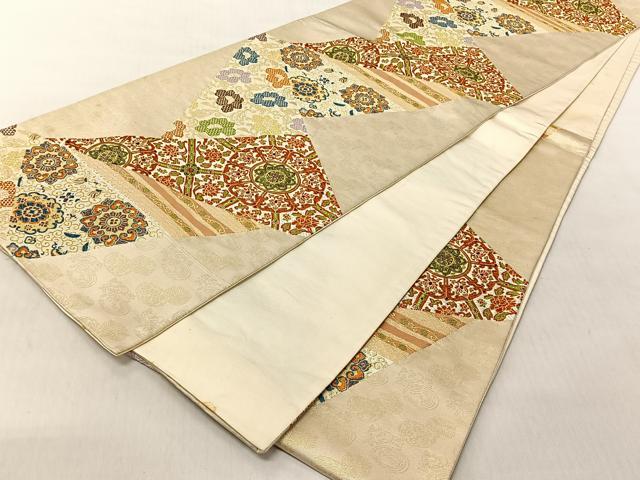 平和屋着物◎六通柄袋帯 切嵌花唐草文 金糸 正絹 逸品 CABJ6270yk