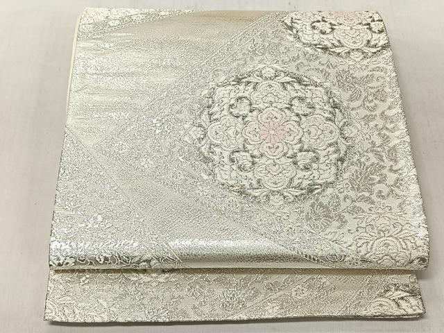 平和屋着物◎六通柄袋帯 正倉院花唐草文 プラチナ二重箔 正絹 逸品 CABJ6278yk
