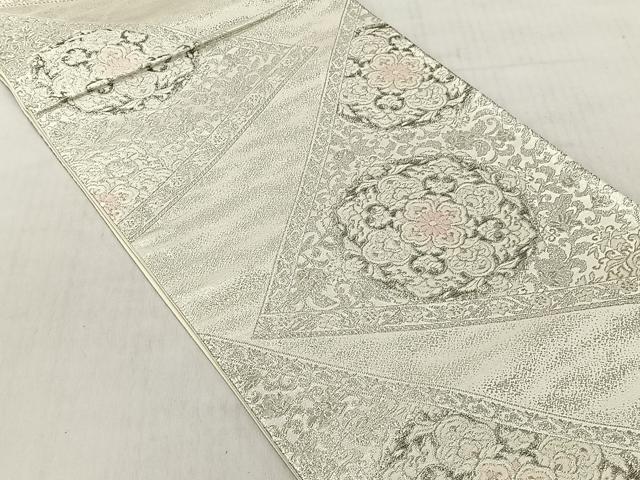 平和屋着物◎六通柄袋帯 正倉院花唐草文 プラチナ二重箔 正絹 逸品 CABJ6278yk