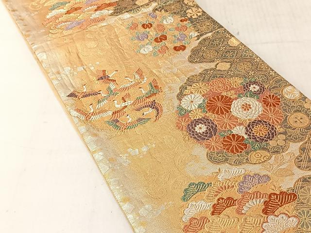 平和屋着物◎六通柄袋帯 太子円雅 金銀糸 正絹 逸品 CABJ6314yk