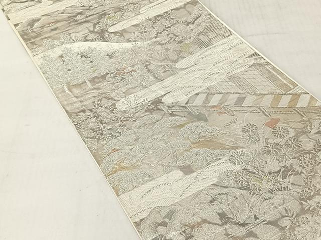 平和屋着物◎西陣 村田織物謹製 六通柄袋帯 古京錦 二重引箔 証紙付き 正絹 逸品 CABJ6323yk
