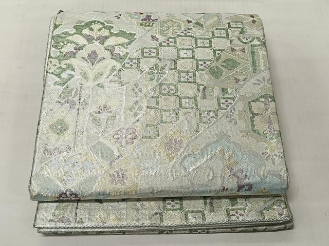 平和屋着物◎佐賀錦 六通柄袋帯 花唐草文 金銀糸 正絹 逸品 CABJ6339yk