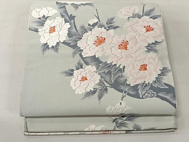 平和屋着物◎六通柄袋帯 つづれ錦 枝牡丹 正絹 逸品 CABJ6342yk