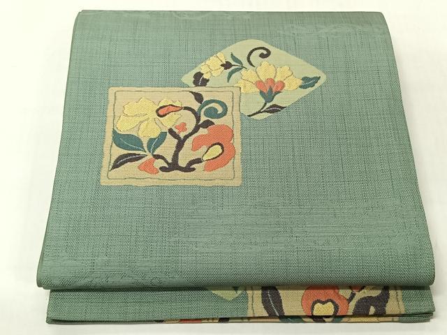平和屋着物◎六通柄袋帯 花唐草文 正絹 逸品 未使用 CABJ6346yk