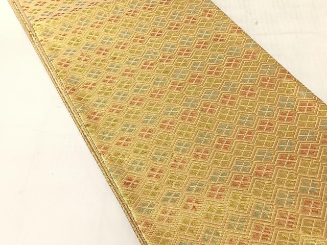 平和屋着物◎佐賀錦 六通柄袋帯 菱繋ぎ 金糸 正絹 逸品 CABJ6357yk