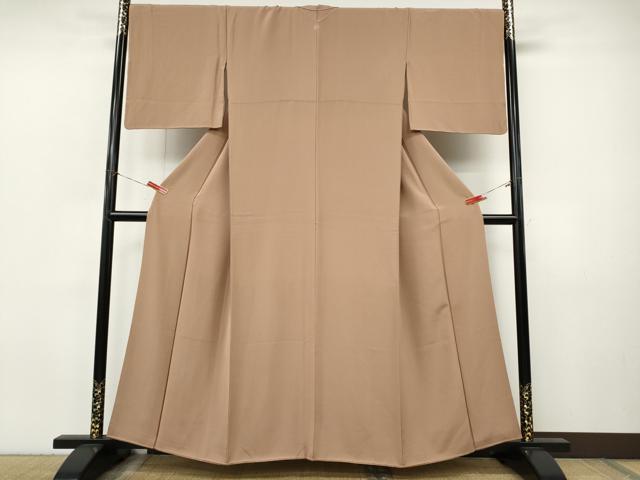 平和屋着物●上質な色無地 焦香色 正絹 逸品 CABJ6406ut