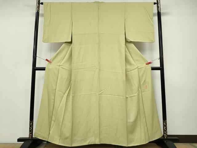 平和屋着物●本草木染作家 瑞寶 色無地 紋意匠 蒸栗色 正絹 逸品 CABJ6408ut