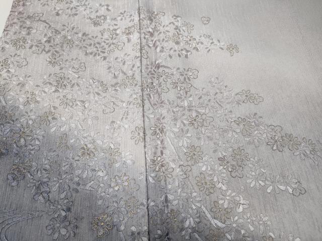 平和屋着物●訪問着 総刺繍 流水枝花文 暈し染め 金糸 正絹 逸品 CABJ6412ut
