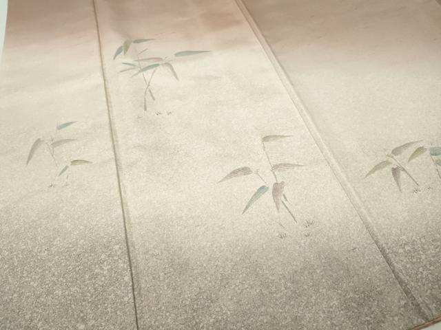 平和屋着物●訪問着 紬地 枝葉文 正絹 逸品 CABJ6415ut