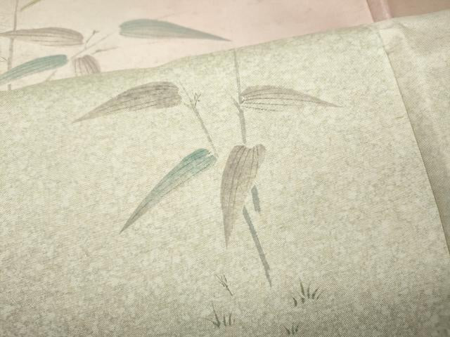 平和屋着物●訪問着 紬地 枝葉文 正絹 逸品 CABJ6415ut