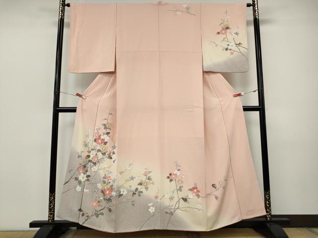 平和屋着物●訪問着 友禅 枝花文 暈し染め 正絹 逸品 CABJ6418ut