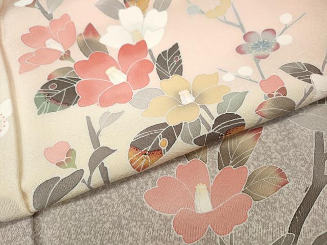 平和屋着物●訪問着 友禅 枝花文 暈し染め 正絹 逸品 CABJ6418ut