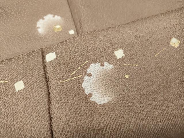 平和屋着物●京の名門 友禅 染の北川 小紋 雪輪箔散らし 金彩 反端付き 正絹 逸品 CABJ6419ut