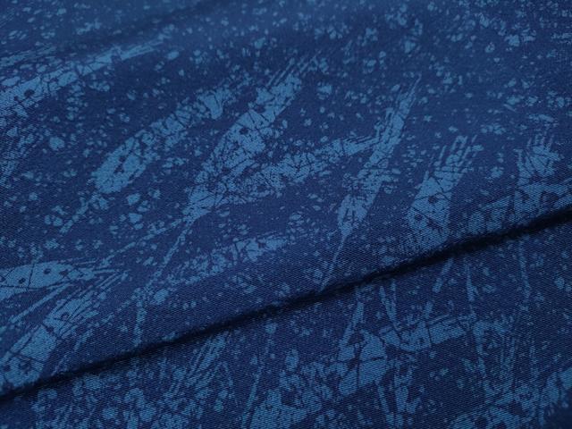 平和屋着物●訪問着 藍 型染め 草葉文 ロング丈 正絹 逸品 未使用 CABJ6425ut