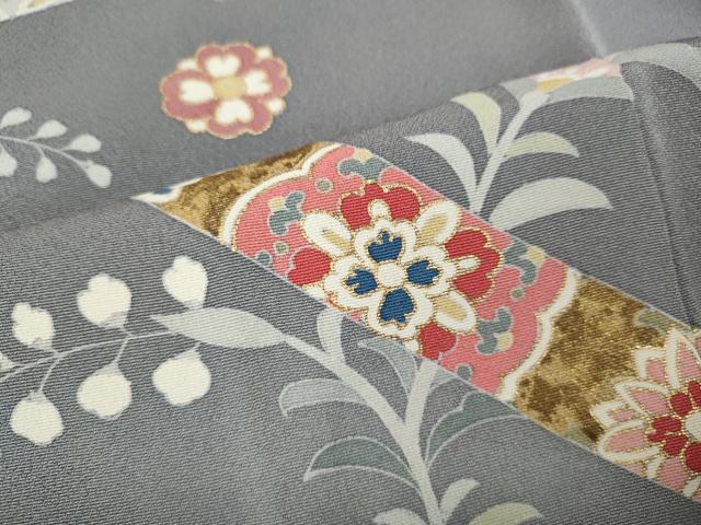 平和屋着物●訪問着 駒刺繍 熨斗花鳥文 金彩 正絹 逸品 CABJ6427ut