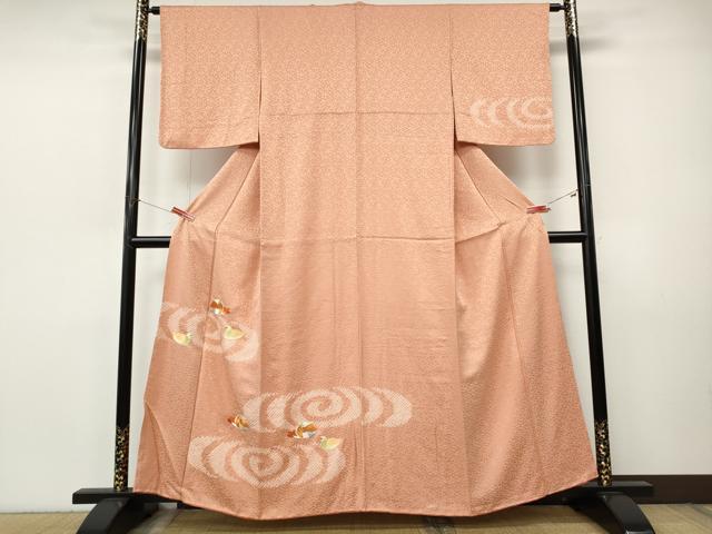 平和屋着物●訪問着 絞り 刺繍 流水鴛鴦文 正絹 逸品 CABJ6428ut
